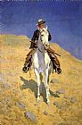 Frederic Remington Canvas Paintings - Self Portrait on a Horse